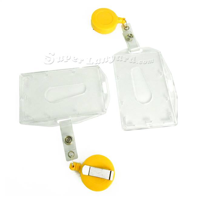  Clear durable id card holder with a dandelion retractable ID reel-DBH002R-DDL 