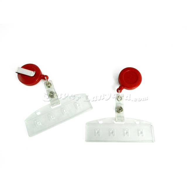  Frost half-card holder with a red retractable ID reel-DBH014R-RED 