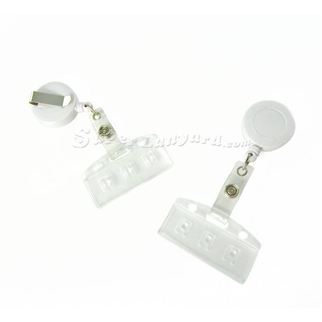 Frost half-card holder with a white badge reel-DBH015R-WHT 