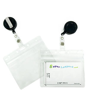  Resealable badge holder with a black ID reel-HHB017E-BLK 