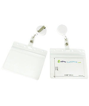  Resealable badge holder with a white ID reel-HHB017E-WHT 
