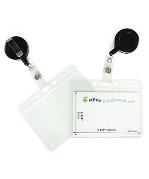  Name badge holder with a black retractable ID reel-HHB103R-BLK 