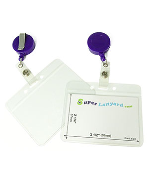  Name badge holder with a purple retractable ID reel-HHB103R-PRP 