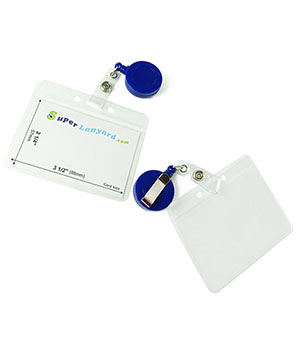  Name badge holder with a royal blue retractable ID reel-HHB103R-RBL 