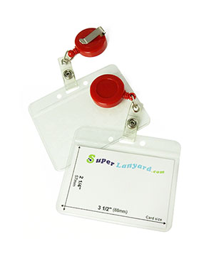  Name badge holder with a red retractable ID reel-HHB103R-RED 