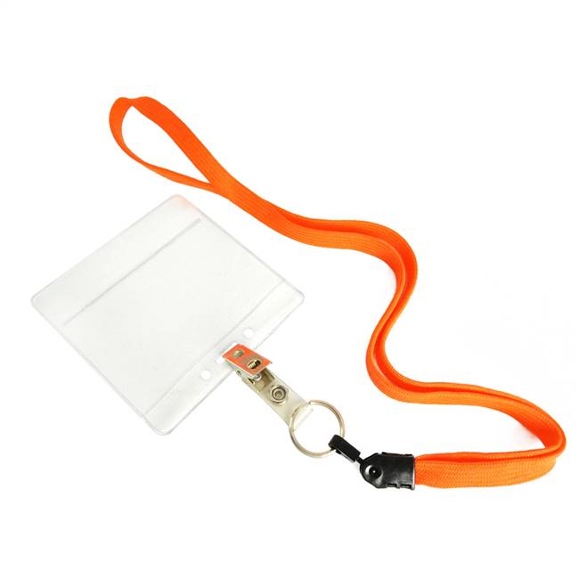  Neon Orange Key Ring Lanyard 