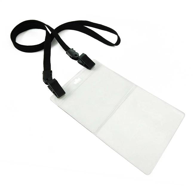  Black Double Clip Lanyard 