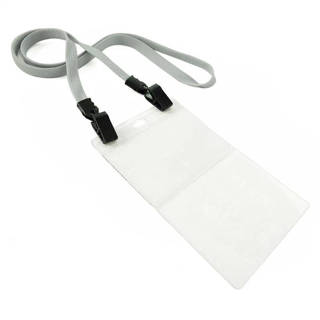  Gray Double Clip Lanyard 