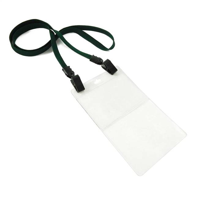  Hunter Green Double Clip Lanyard 