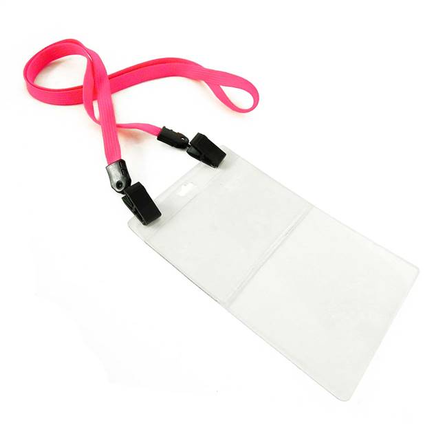  Hot Pink Double Clip Lanyard 