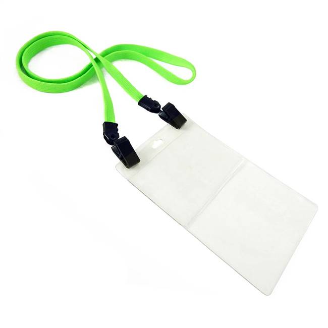 Lime Green Double Clip Lanyard 