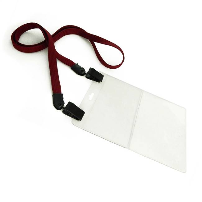  Maroon Double Clip Lanyard 