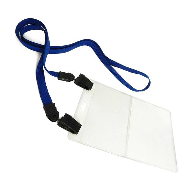  Royal Blue Double Clip Lanyard 