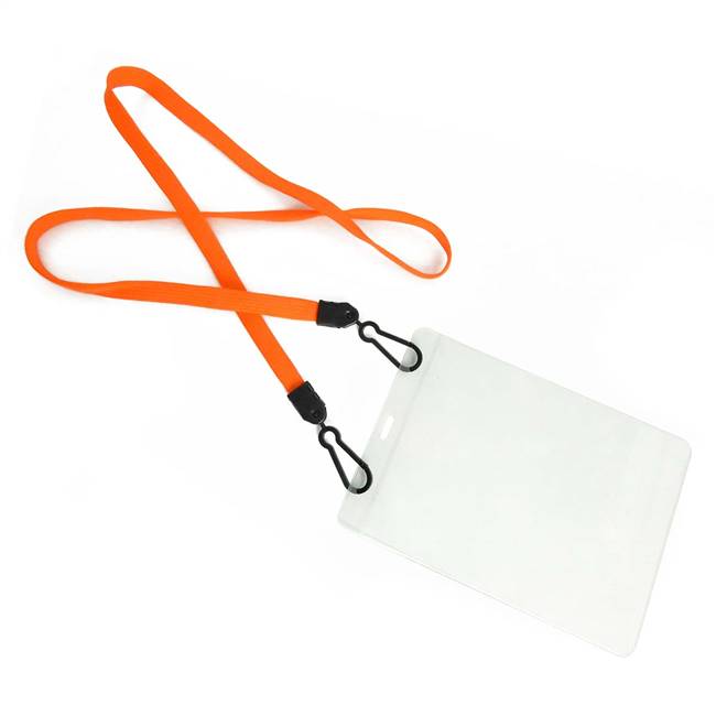  Neon Orange Double Hook Lanyard 
