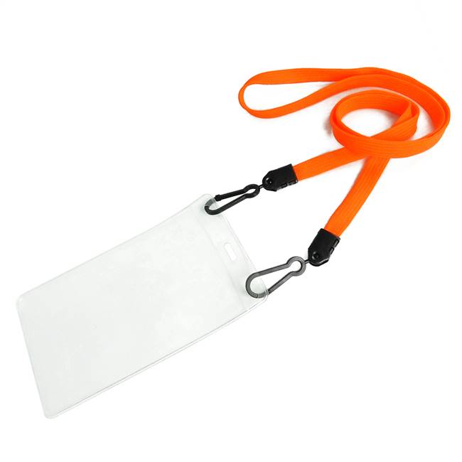  Neon Orange Double Hook Lanyard 