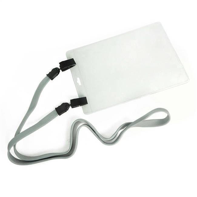  Gray Double Clip Lanyard 