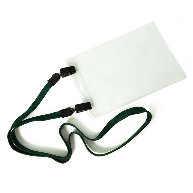  Hunter Green Double Clip Lanyard 