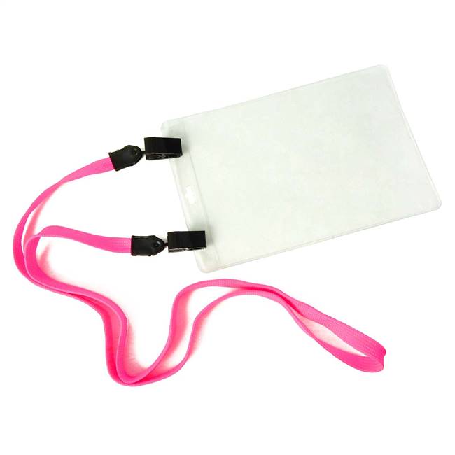  Hot Pink Double Clip Lanyard 