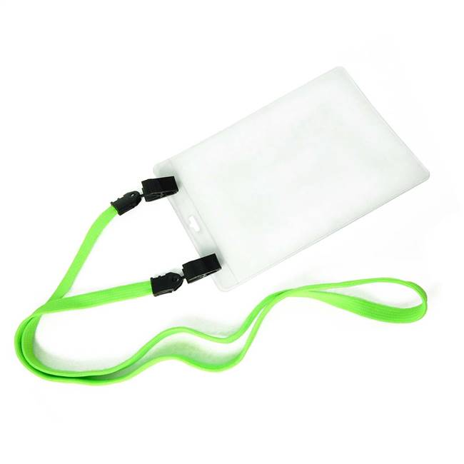 Lime Green Double Clip Lanyard 