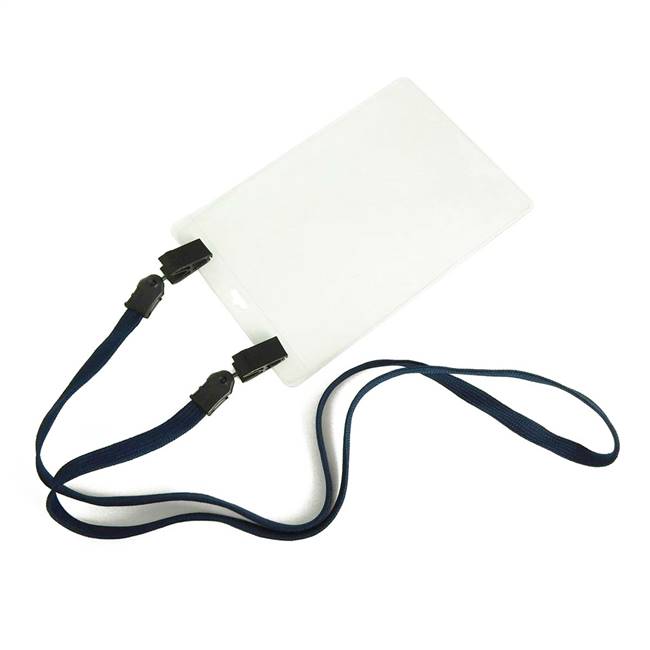 Navy Blue Double Clip Lanyard 