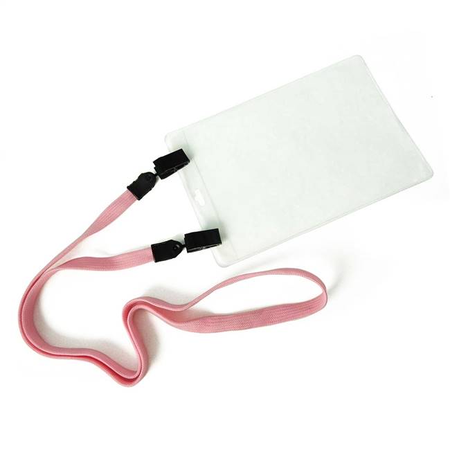  Pink Double Clip Lanyard 