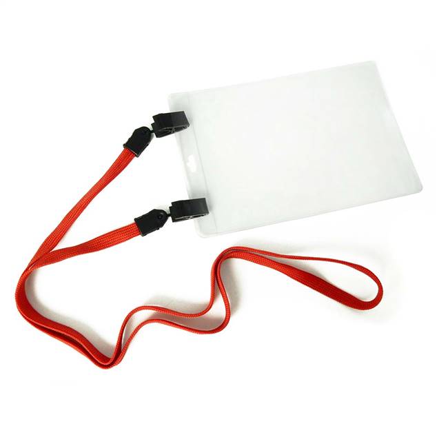  Red Double Clip Lanyard 