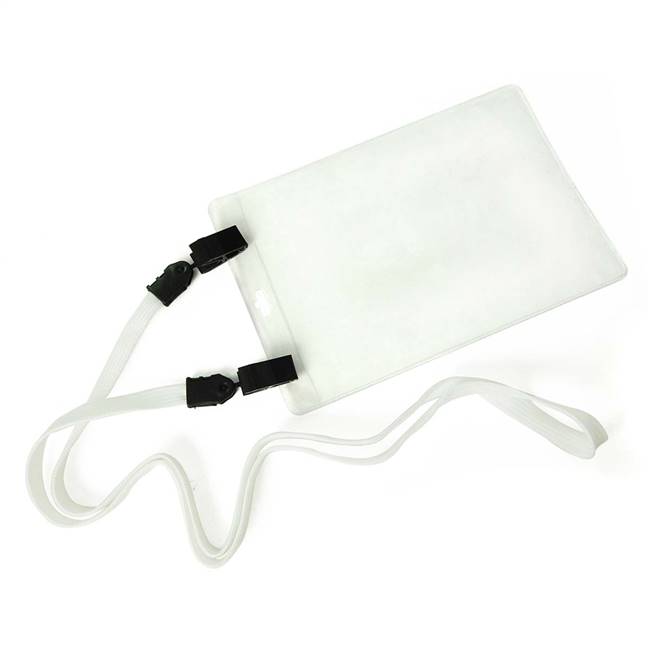  White Double Clip Lanyard 