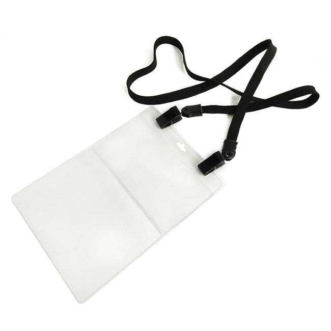  Black Double Clip Lanyard 