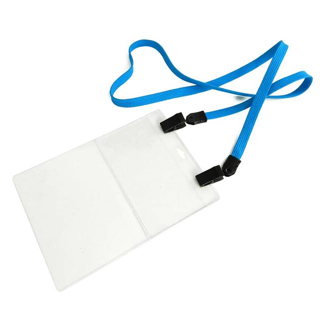  Blue Double Clip Lanyard 