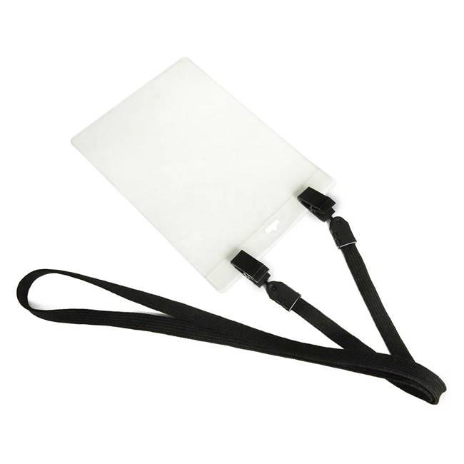  Black Double Clip Lanyard 