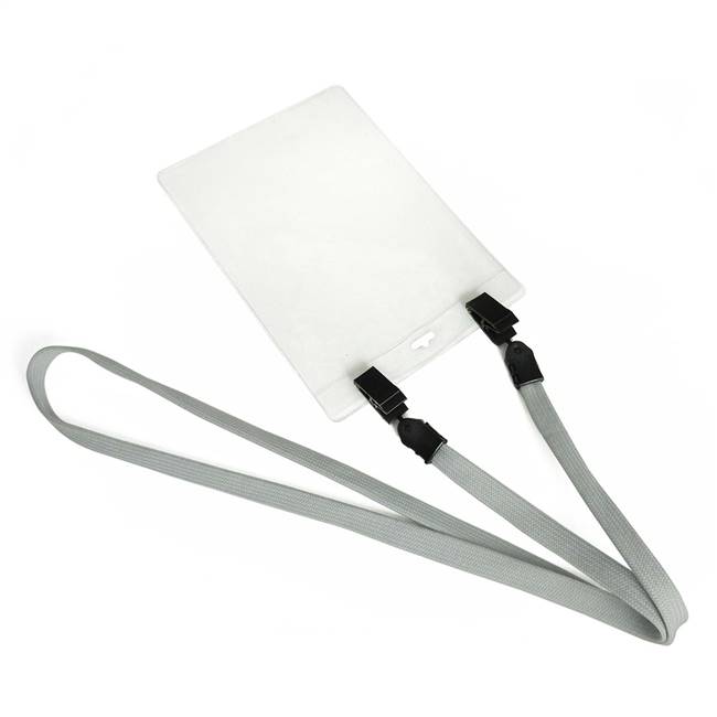 Gray Double Clip Lanyard 