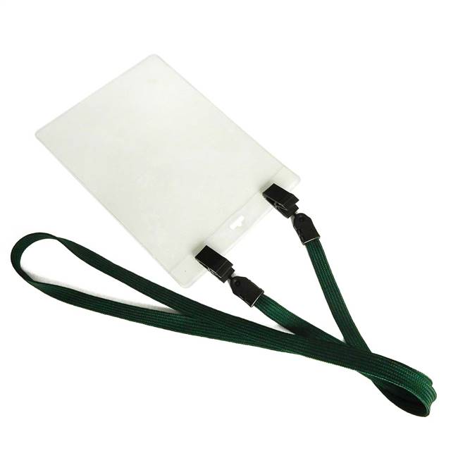  Hunter Green Double Clip Lanyard 