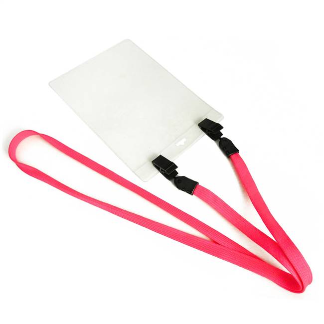  Hot Pink Double Clip Lanyard 