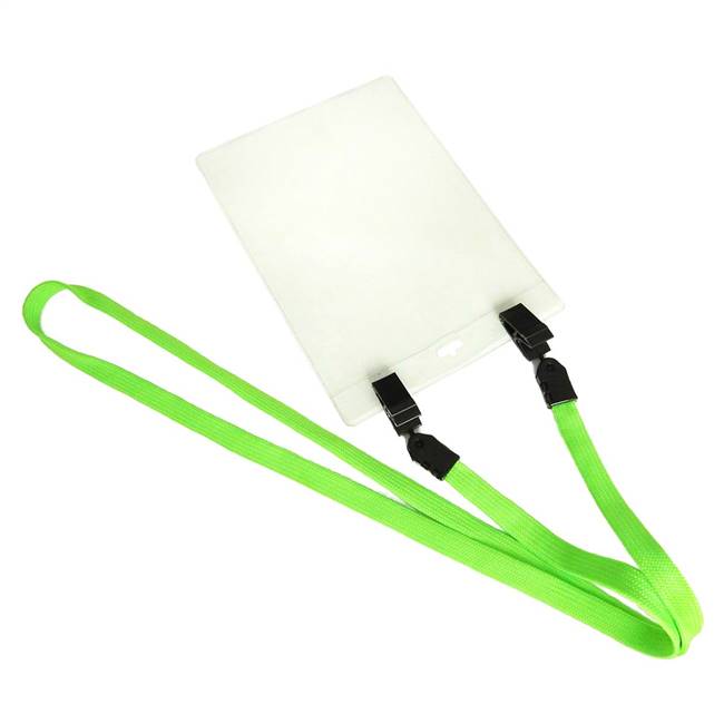  Lime Green Double Clip Lanyard 