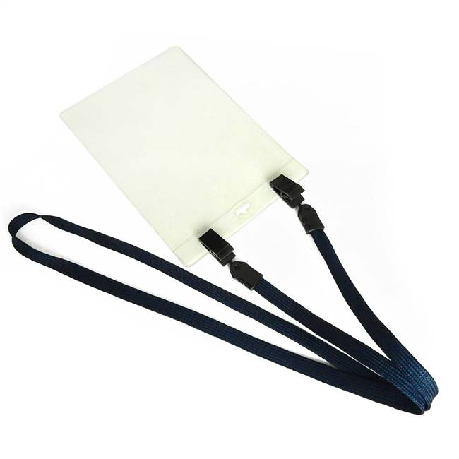  Navy Blue Double Clip Lanyard 