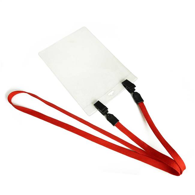  Red Double Clip Lanyard 