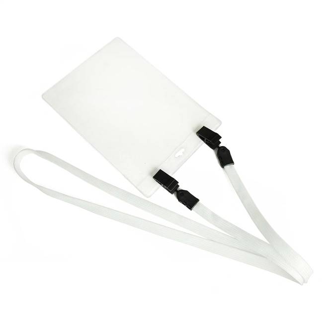  White Double Clip Lanyard 