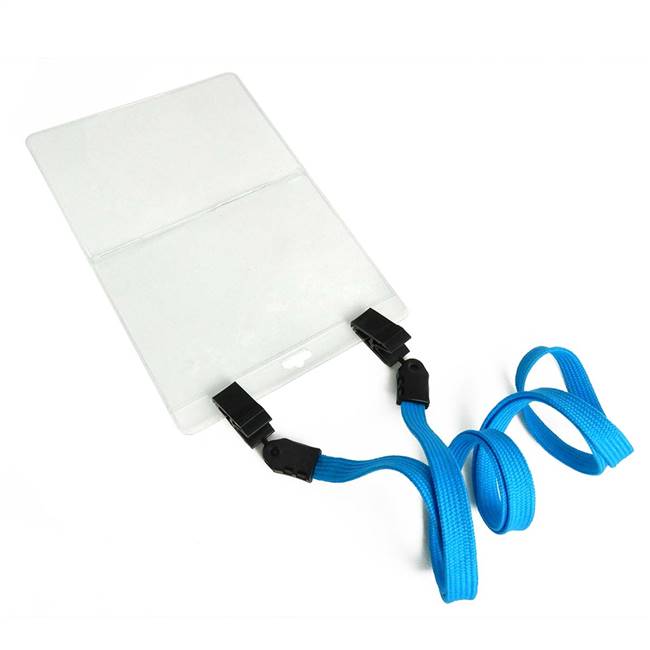  Blue Double Clip Lanyard