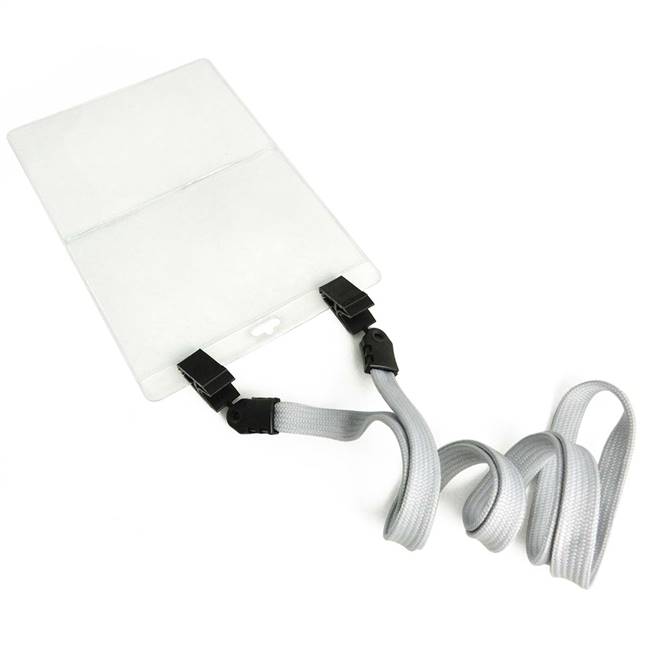 Gray Double Clip Lanyard 