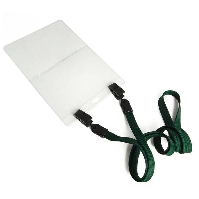  Hunter Green Double Clip Lanyard 