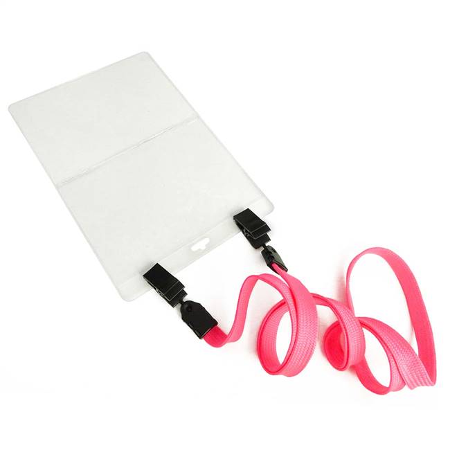  Hot Pink Double Clip Lanyard 