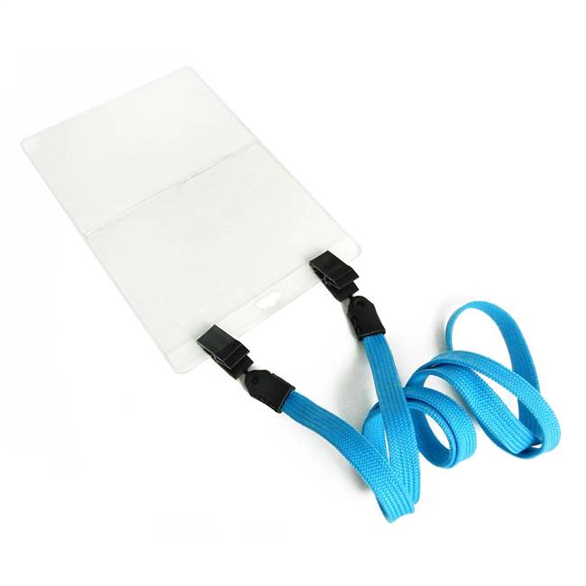  Light Blue Double Clip Lanyard
