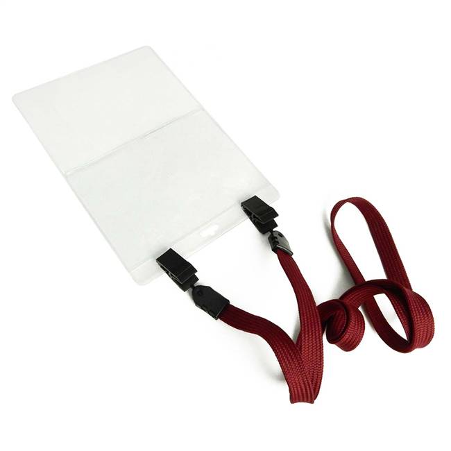  Maroon Double Clip Lanyard 