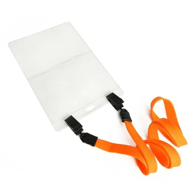  Orange Double Clip Lanyard 