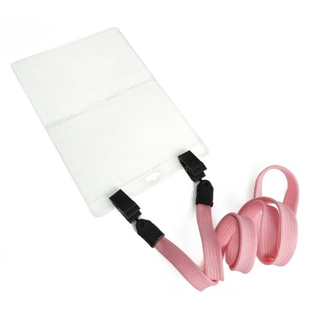  Pink Double Clip Lanyard 