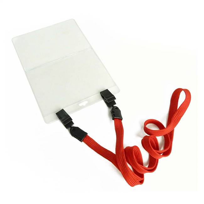  Red Double Clip Lanyard 