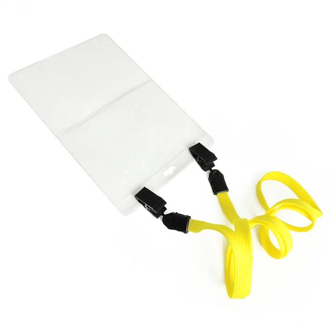  Yellow Double Clip Lanyard 