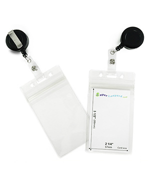  Zipper badge holder with a black ID reel-HVB016E-BLK 