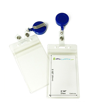  Zipper badge holder with a royal blue ID reel-HVB016E-RBL 