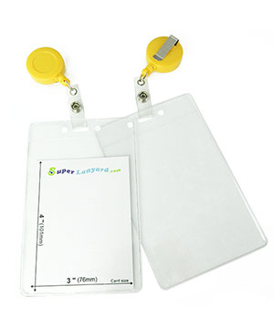  3x4 ID badge holder with a dandelion retractable ID reel-HVB020R-DDL 